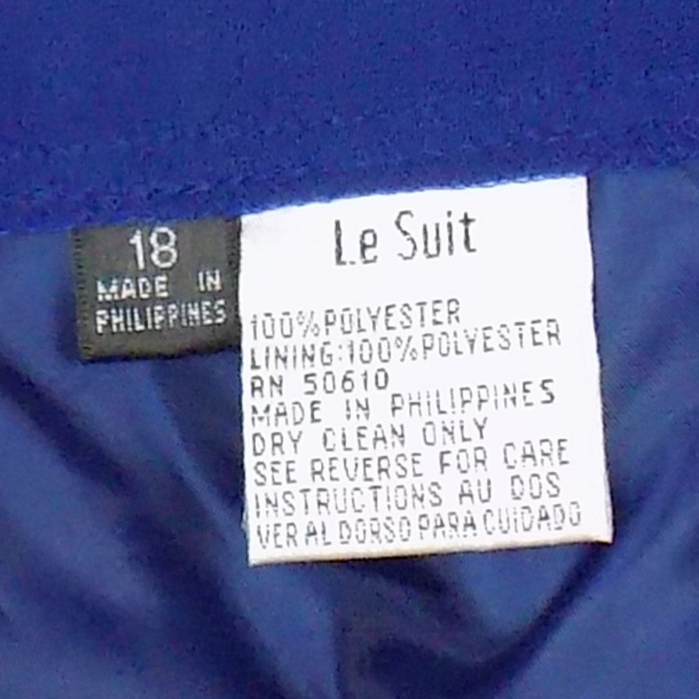 Le Suit 2-Piece Blue Pant Suit Blazer & Pants Set Size 18 NEW WITH TAGS - Picture 13 of 14